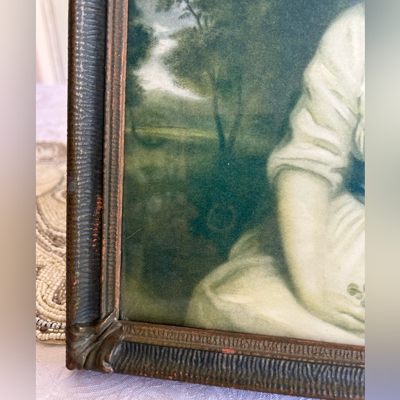 Pair Sir Joshua Reynolds Age of Innocence, Simplicity Prints in Barbola Frames